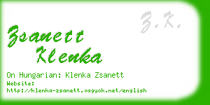 zsanett klenka business card